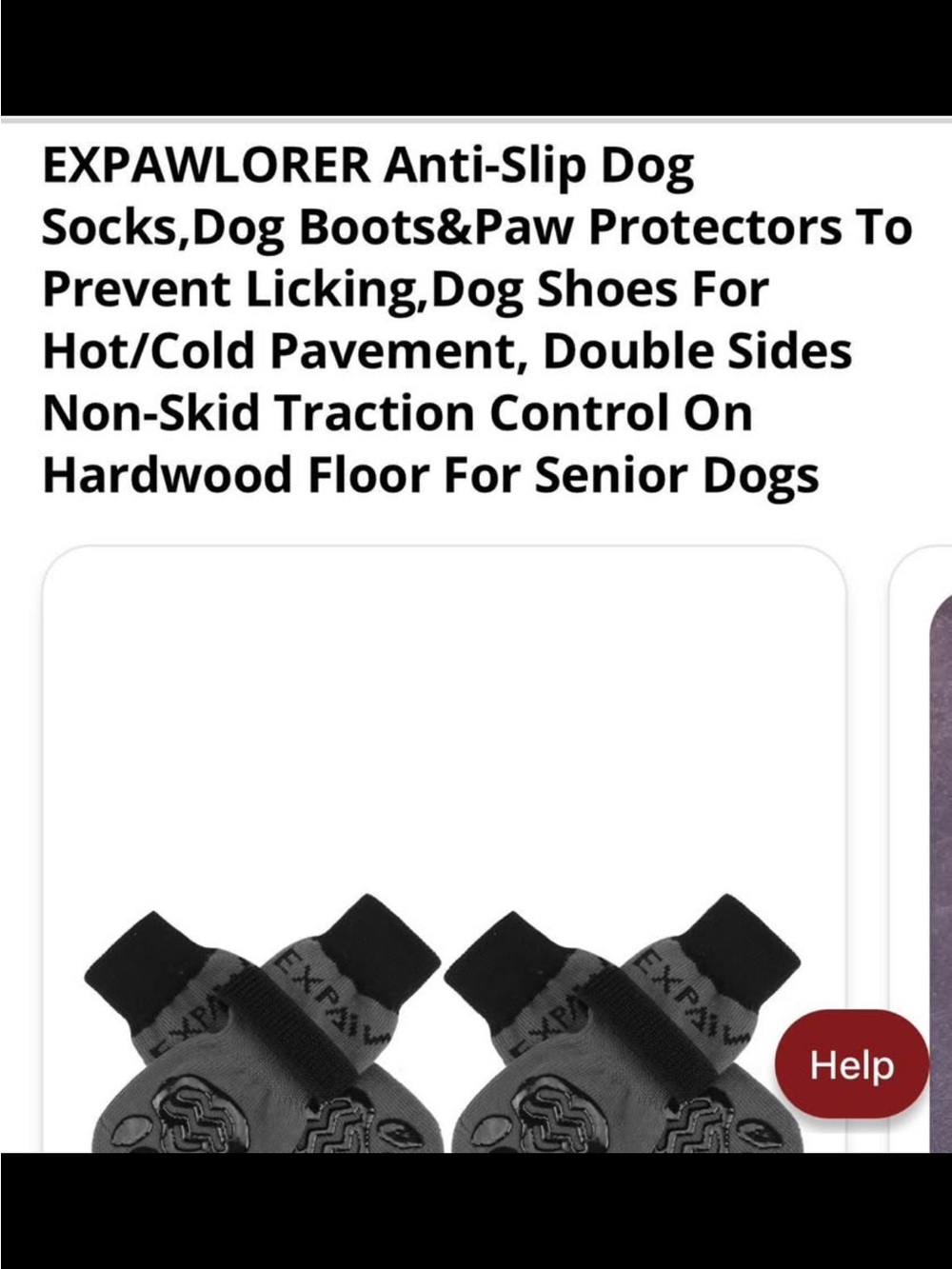 EXPAWLOREr Anti-Slip Dog Socks - Black/Grey